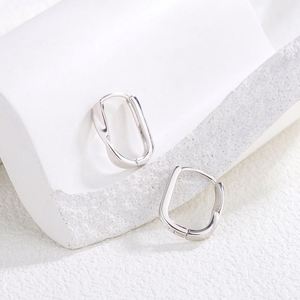 Pendientes de aro ovalados de Plata de Ley 925, pendientes de aro de oro geométrico de 18 quilates a la moda para mujer, regalo de joyería fina - Product Image 4