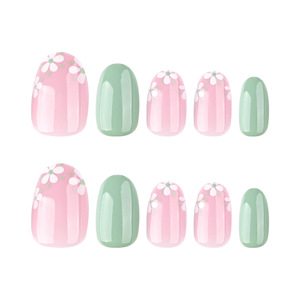 Venta al por mayor 24 unids/set almendra verde <span class=keywords><strong>rosa</strong></span> flor prensa <span class=keywords><strong>palo</strong></span> en <span class=keywords><strong>uñas</strong></span> vendedor puntas falsas <span class=keywords><strong>uñas</strong></span> Prensa en <span class=keywords><strong>uñas</strong></span> - Product Image 3