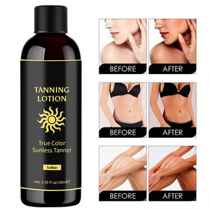 Etiqueta privada Vegan Sunless Bronzer Herbal ODM/OEM Beach Tan Tanning Cream para cara y cuerpo Dark Lotion Self Tanner - Product Image 1