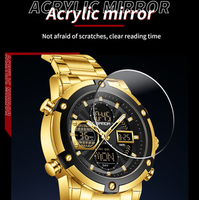 SANDA 6333 Jam Tangan Pria Bisnis Fashion Tahan Air Bahan Stainless Steel Montres Hommes Multi Fungsi Layar Ganda Relogio Homens