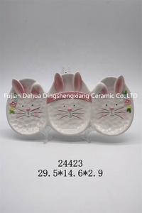 Biểu tượng tùy chỉnh Hot Bán dễ thương phim hoạt hình phục sinh Thỏ Bunny hình dạng sứ Ấm Trà chén gốm trà nồi - Product Image 3