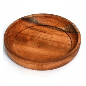 Personalizado de lujo Hotel restaurante rústico redondo comida segura para la comida fruta pastel postre plato de madera al por mayor. - Product Image 1