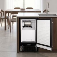 Compresseur commercial NES-36FS-P, fournisseur de machines à glaçons carrés en Chine, machine à glaçons sous comptoir avec indicateur de niveau de glace plein