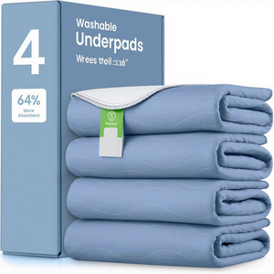 Protège-draps imperméable super absorbant à séchage rapide, lavable et réutilisable, pour <span class=keywords><strong>incontinence</strong></span>, 4 couches, IMPROVE Diaper Blue OEKO - Product Image 1