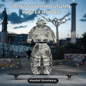 Unisex Streetwear Tracksuit Full Sleeve Hooded Zipper Sweatshirt Pants <b>Set</b> Digital Print 100% Cotton Winter Solid Loose Fit - Product Image 2