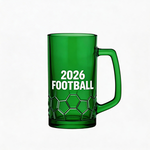 Verres à bière classiques personnalisés en gros, 17/40 oz, épais, robustes, incassables, pour boissons gazeuses et bière, pour le football - Product Image 1