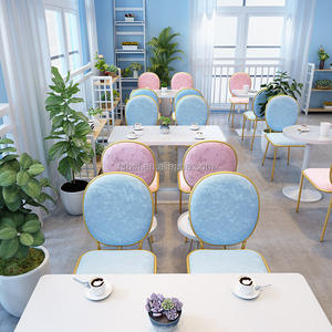 Thiết Kế Sang Trọng Nhà Hàng Bàn Và Vàng Nhung Ghế Ăn Màu Hồng Nhung Ghế Cho Quán Cà Phê Và Cửa Hàng Thức Ăn Nhanh - Product Image 5