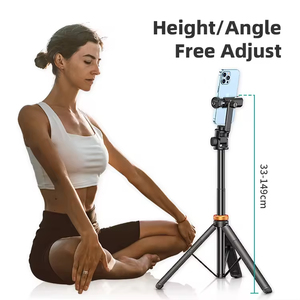 Trípode de soporte móvil de aluminio, palo de Selfie inalámbrico <span class=keywords><strong>con</strong></span> obturador <span class=keywords><strong>Bluetooth</strong></span> para Youtube, Autorretrato - Product Image 6
