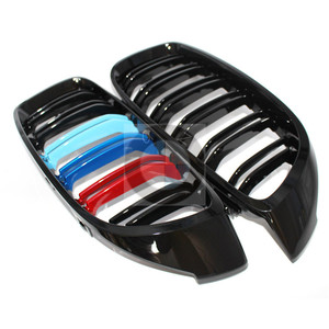 Parrilla Delantera BMW Serie 4 F32 Edición M de Doble Línea en Negro Brillante A-F32-LK-LSM, Pieza Metálica de Mejora para Parachoques - Product Image 1