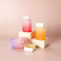 Ensemble de pots en verre hermétiques carrés uniques, à l'épreuve des enfants, avec étiquettes personnalisées, anti-odeurs, pour concentrés et produits pharmaceutiques