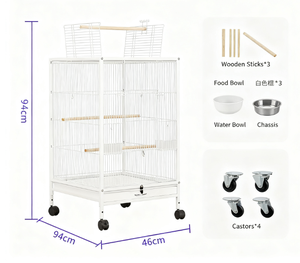 Cages à oiseaux en fer coulissant horizontal grandes cages à oiseaux pliables expédition facile pour perroquet <span class=keywords><strong>Cage</strong></span> confortable en fil d'acier inoxydable - Product Image 4