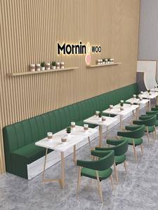 Canapé de luxe pour stand mural Mobilier de restaurant occidental Tables à manger et chaises de salle à manger pour café dessert pâtisserie - Product Image 4