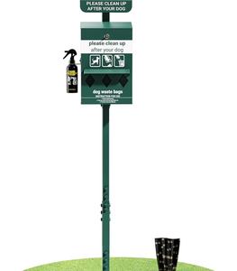 <span class=keywords><strong>Mini</strong></span> metallo Pet Waste Station con triplo deposito di cane sacchetto di cacca Dispenser e segno di giardinaggio forniture tra cui cani sacchetti di cacca - Product Image 1