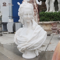Buste de femme en marbre blanc, sculpture classique baroque sculptée à la main, statue de dame pour décoration intérieure de villa, hôtel, galerie d'art
