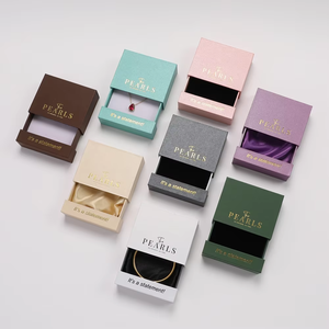 Custom logo Recyclable Slide <b>Gift</b> <b>Box</b> Packing for Jewelry <b>Earring</b> Necklace Bracelet Rings Paper Jewelry Packaging Drawer <b>Box</b> - Product Image 1