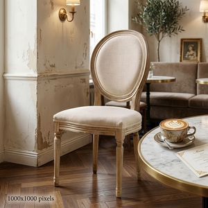 <span class=keywords><strong>Chaise</strong></span> <span class=keywords><strong>de</strong></span> salle à manger <span class=keywords><strong>de</strong></span> style français, dossier ovale, cadre en bois vieilli, tissu, pour mariages, hôtels, restaurants - Product Image 2
