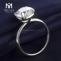 MS-236 Messi Bijoux 18k or véritable 4 carats coussin coupe moissanite diamant bague bijoux