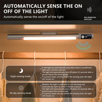 Lampu Kabinet Sensor Gerak Isi Ulang Nirkabel LED dengan Dudukan Magnetik dan Layar Digital untuk Lemari Pakaian