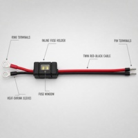 Support de fusible en ligne avec câble, borne annulaire vers borne à broches, câble d'alimentation de batterie en cuivre pur, pour amplificateur audio de voiture, fusible protégé, OEM personnalisé
