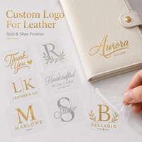 Autocollant de transfert en feuille gaufrée 3D imperméable Or Argent Logo de marque personnalisé pour boîte cadeau de luxe Carnet en cuir