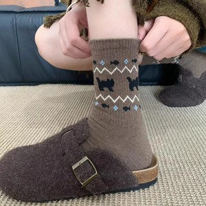 Women's Slouch <b>Socks</b> Mid-Calf Thick Warm Thermo Polyester Fiber Sweat Absorbing Autumn <b>Winter</b> Casual <b>Socks</b> - Product Image 3