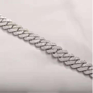 Premium 20mm Cuban Link Chain <b>Necklace</b> | <b>D</b> Color VVS Lab Grown Iced Out Diamonds White Gold Plated for Certified Unisex Luxury - Product Image 3