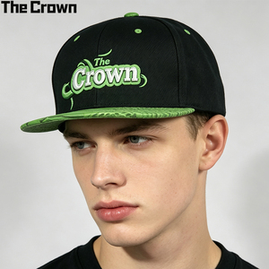 Custom Logo 6 Panel Croc Brim <b>Flat</b> Cap Wholesale Bulk Street Style 3D Embroidery <b>Hat</b> Manufacturer - Product Image 1