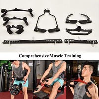 ASM-5022 Ensemble de 8 barres de traction multifonctionnelles en acier pour triceps et poulies dorsales