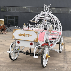 Accesorios de Boda de Lujo, Carruaje de Cenicienta de Metal Blanco, Carruaje Real de Princesa Cenicienta, Carruaje de Calabaza - Product Image 1
