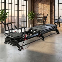 Lit de Pilates Reformer haut de gamme en alliage d'aluminium avec structure robuste et couleur de cuir personnalisable pour studio de Pilates haut de gamme