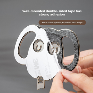 Support mural adhésif portable multifonctionnel en alliage d'acier inoxydable brossé en forme d'éléphant avec 2 crochets pour outils à café, sans perçage - Product Image 6