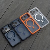 Étui de protection antichoc en TPU+PC avec cadre magnétique coloré transparent AI Smart Button N52 pour iPhone 18 Pro Max