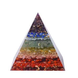 Orgon piramidi şifa taşları yedi çakra orgon piramidi çakıl kristal reçine piramit enerji amplifikatör meditasyon için