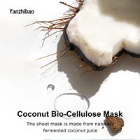 Masque facial en gel de biocellulose OEM avec noix de coco et probiotiques, hydratation instantanée et éclat de peau de verre, soin coréen pour tous types de peau