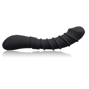 Jouet sexuel Wild Ribbed Vibe, 10 fonctions de vibration, fonction éclatement à une touche, étanche IPX5, rechargeable par USB, chair/noir - Product Image 2