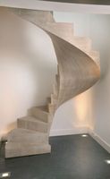 Marches d'escalier incurvées en granit et marbre sur mesure pour escalier résidentiel