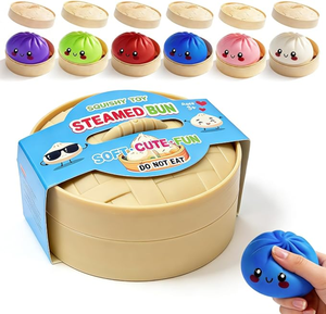 0728 Jouet Squishy Mystery Dumpling en forme de Boulette à visage souriant, doux au toucher, anti-stress, en boîte surprise - Product Image 3