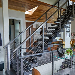 Système de <span class=keywords><strong>fixation</strong></span> sécurisé pour balustrade de balcon en câble métallique en acier inoxydable antirouille moderne pour intérieur et extérieur, idéal pour villa et hôtel - Product Image 1