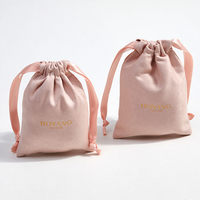 Huanyang — pochette personnalisée en velours et daim, petit sac à bijoux avec cordon coulissant