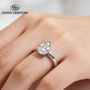 Anillo de Compromiso con Diamante Cultivado en Laboratorio, Corte Pera, Certificado IGI, <span class=keywords><strong>Oro</strong></span> 14K/18K, Tres Puntas, Joyería Fina para Novia - Product Image 5