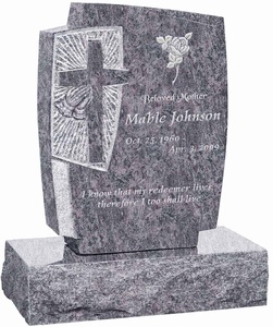 Gothic Cross Carving Tombstone Upright Headstone Black Grey Granite American Style Tombstone And Monument With Gold Paint - Product Image 2