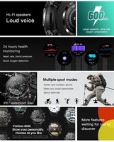 Montre connectée Android T30 pour hommes, grand écran de 1,7 pouces, appels Bluetooth, étanche IP67, moniteur de fréquence cardiaque, suivi d'activité physique, sport