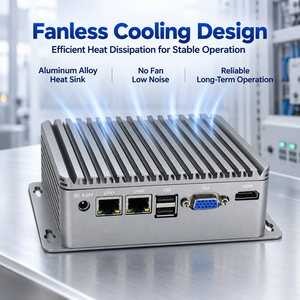 Mini PC Industrial sin Ventilador Intel Celeron N2840 J1900, 4 COM RS232 RS485, LAN Dual, 6 <span class=keywords><strong>USB</strong></span>, Amplio Voltaje, Computadora Integrada - Product Image 2