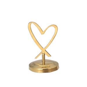 Porta Tarjetas de Lugar de Metal con Diseño de Corazón de 8 cm de Alto, Porta Menús de Mesa para Restaurante y Bodas - Product Image 2