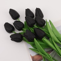 Fleur de tulipe artificielle en PU plastique colorée de haute qualité pour la décoration de scène d'Halloween et de mariage, vente en gros