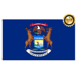 ธงมิชิแกนขนาด 3x5 ฟุต ขายส่ง ผลิตจากโพลีเอสเตอร์ 68D/100D พิมพ์ดิจิทัล เป็นมิตรกับสิ่งแวดล้อม ทนทาน ปรับแต่งได้ ทุกประเทศ จัดส่งรวดเร็ว - Product Image 1