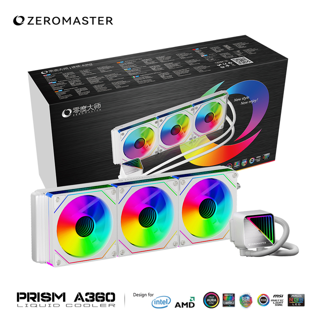 White 240mm CPU Liquid Cooler ARGB AIO Water Cooling Radiator for PC Intel AMD OEM