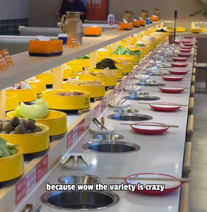 โต๊ะหม้อไฟหมุนได้ รางหม้อไฟหมุน อุปกรณ์หม้อไฟแบบหมุน <span class=keywords><strong>สายพาน</strong></span>หม้อไฟแบบหมุนสำหรับร้านอาหาร<span class=keywords><strong>บุฟเฟ่ต์</strong></span> - Product Image 6