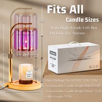 Lampe chauffe-bougie électrique Happy Purple Wood avec minuterie et variateur d'intensité réglable, 2 ampoules, idéale pour les cadeaux d'anniversaire et de fête des Mères