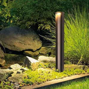 Decorativo de aluminio fundido a presión redondo 12V/24V Ip65 impermeable Villa patio paisaje al aire libre jardín camino césped Led bolardo de luz